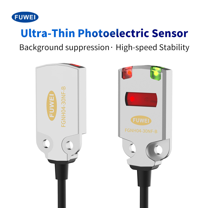 Sensore fotoelettrico di soppressione di sfondo ultra-sottile FGNH04-30NF-B: rilevamento compatto ed efficiente e senza preoccupazioni