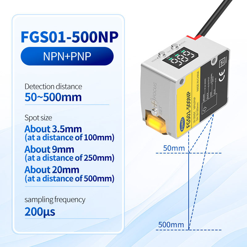 FGS01-500NP Distanza di rilevamento 50~500 mm Sensore di colore remoto