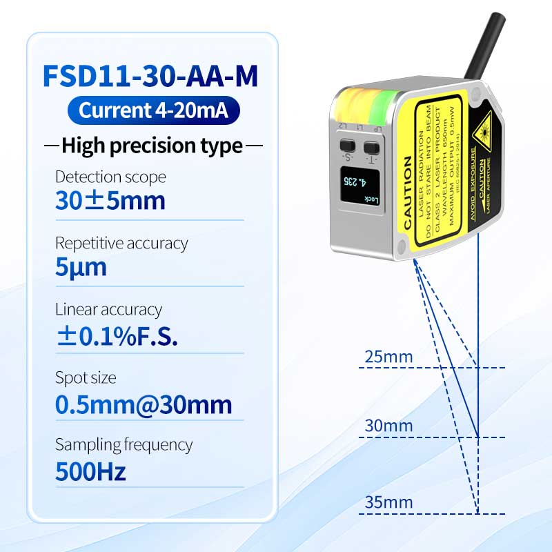 FSD11-30-AA-M Sensore di spostamento laser ad alta precisione da 0,01 mm