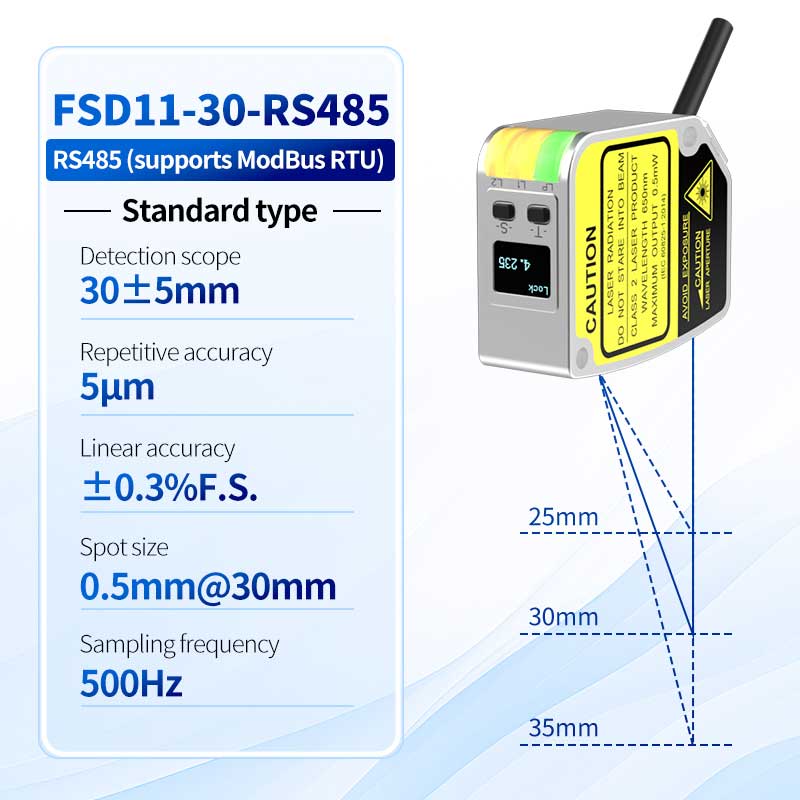 FSD11-30-RS485 Sensore laser ad alta precisione da 0,01 mm