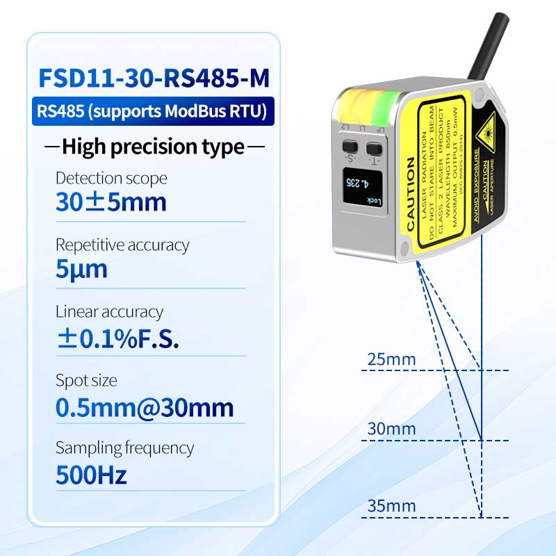 FSD11-30-RS485-M Sensore laser ad alta precisione da 0,01 mm